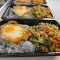 Krapow Chicken Over Rice With Fried Egg