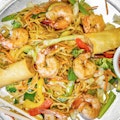 Grilled Shrimp Chow Mein Plate