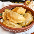 Varenyky with meat (dumplings)