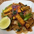 Vegan Stir-Fried Flat Noodle (Pad Se-Ew) with Tofu