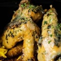 Baked Whole Chicken Wings over Yellow Saffron Rice