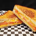 Grilled Three Cheese Sandwich with Fresh Tomato