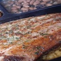 Atlantic Salmon over Yellow Saffron Rice