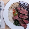 Picanha, Beans and Rice Plate