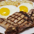 Grilled Pork Chops & Eggs