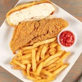 Catfish Sandwich and fries