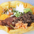 ULTIMATE TACO SALAD- Meat, Rice, Beans, Cheese, Lettuce, Sour Cream, Guacamole, Pico