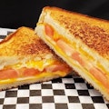 Grilled Three Cheese Sandwich with Fresh Tomato
