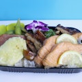 Teriyaki Chicken and Grilled Salmon