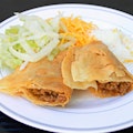 GROUND BEEF PAN FRIED TACO-Ground Beef, Lettuce, Cheese, Cotija Cheese
