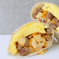 SAUSAGE BREAKFAST BURRITO-Sausage, Diced Potatoes, Eggs, Cheese