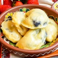 Varenyky with blueberry (dumplings)