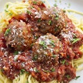Spaghetti Arrabbiata with Meatballs 