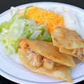 GRILLED CHICKEN PAN FRIED TACO-Chicken, Lettuce, Cheese, Cotija cheese