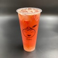 Strawberry Orange Jasmine Green Tea with Crystal Boba