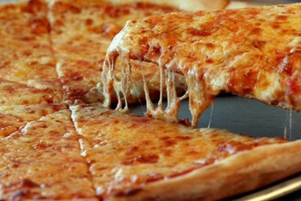 New York thin-style cheese pizza.