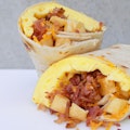 BACON BREAKFAST BURRITO-Bacon, Diced Potatoes, Eggs, Cheese