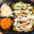 3 Enchiladas with Rice & Beans