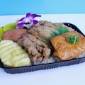 Mochiko Chicken and Teriyaki Salmon