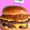 THE CHILI CHEESE DOUBLE DOWN SHOP BURGER