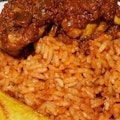 Jollof Rice w Chicken and Fried Plantains