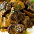 Steak Tips with Grilled Mushrooms n Onions