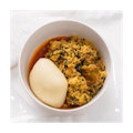 Pounded yam (fufu) + Egusi Soup + Chicken Wings