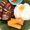 Inihaw Na Liempo Over Rice (Grilled Pork Belly)