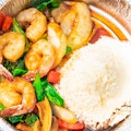 Shrimp (8) Vegetable stir-fried with Jasmine Rice